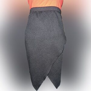 Black Wrap Asymmetrical Pencil Skirt
